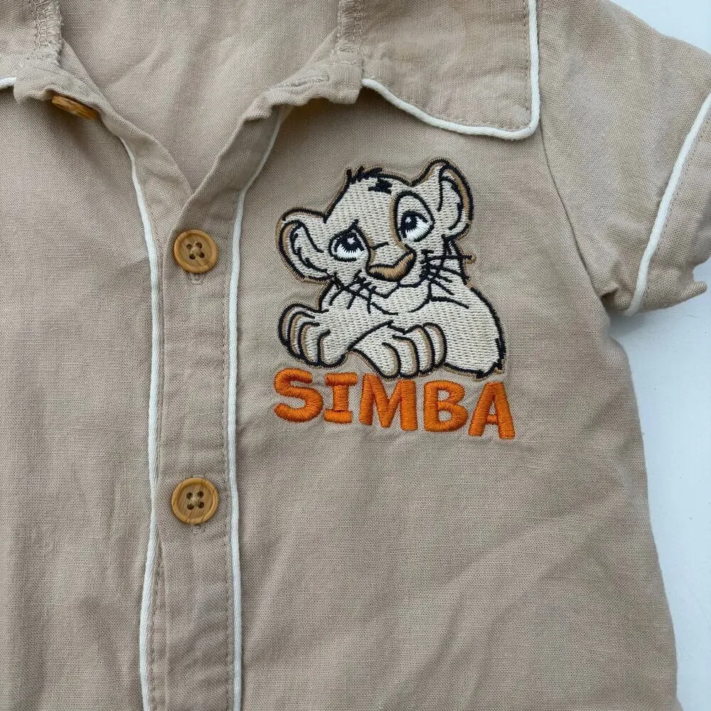 Simba embroidered one piece linen baby outfit 6-9 months
